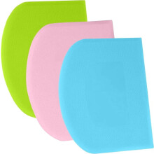 Sada škrabek na těsto (3 ks, 12,3 x 9,7 cm) – flexibilní plastová škrabka na těsto, kompatibilní se škrabkou na dort Sharp Edge & Angles;