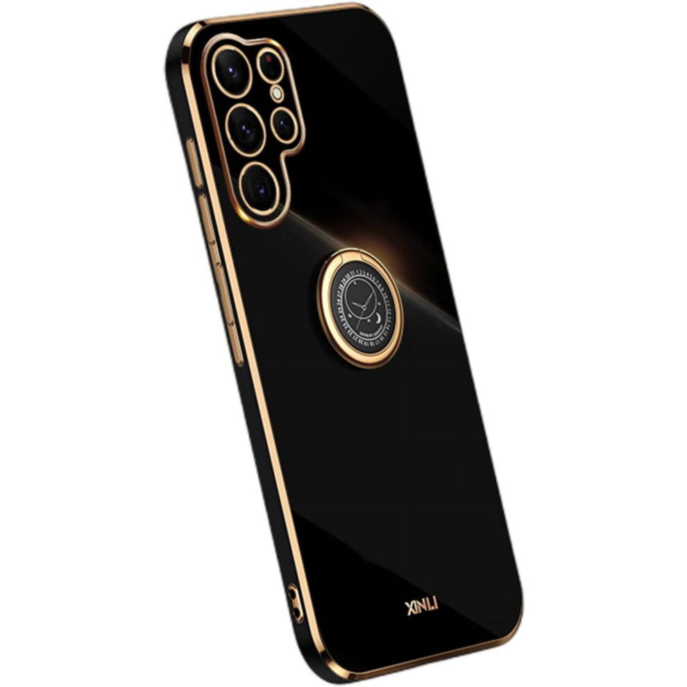 Classic Soft Slim Phone Case Compatible With Samsung Galaxy A70/A50/A50s/A30/A30s/A20/A10 Â Ring Bracket Back Cover Black 9083649394311