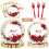 Σετ χάρτινων δίσκων μιας χρήσης Red Rose Gold 80 τεμάχια 1