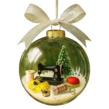 Sewing Snow Globe Sewing Machine-themed for Xmas Christmas Tree (Sewing Machine)