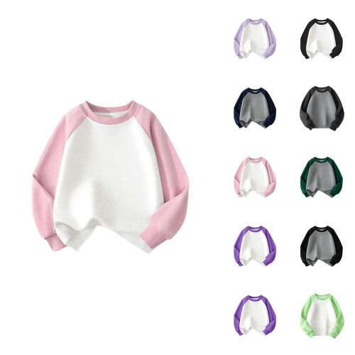 Moletom infantil de gola redonda com blocos de cores