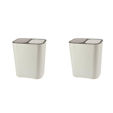 Poubelle de cuisine Ă double compartiment en plastique de 12 L