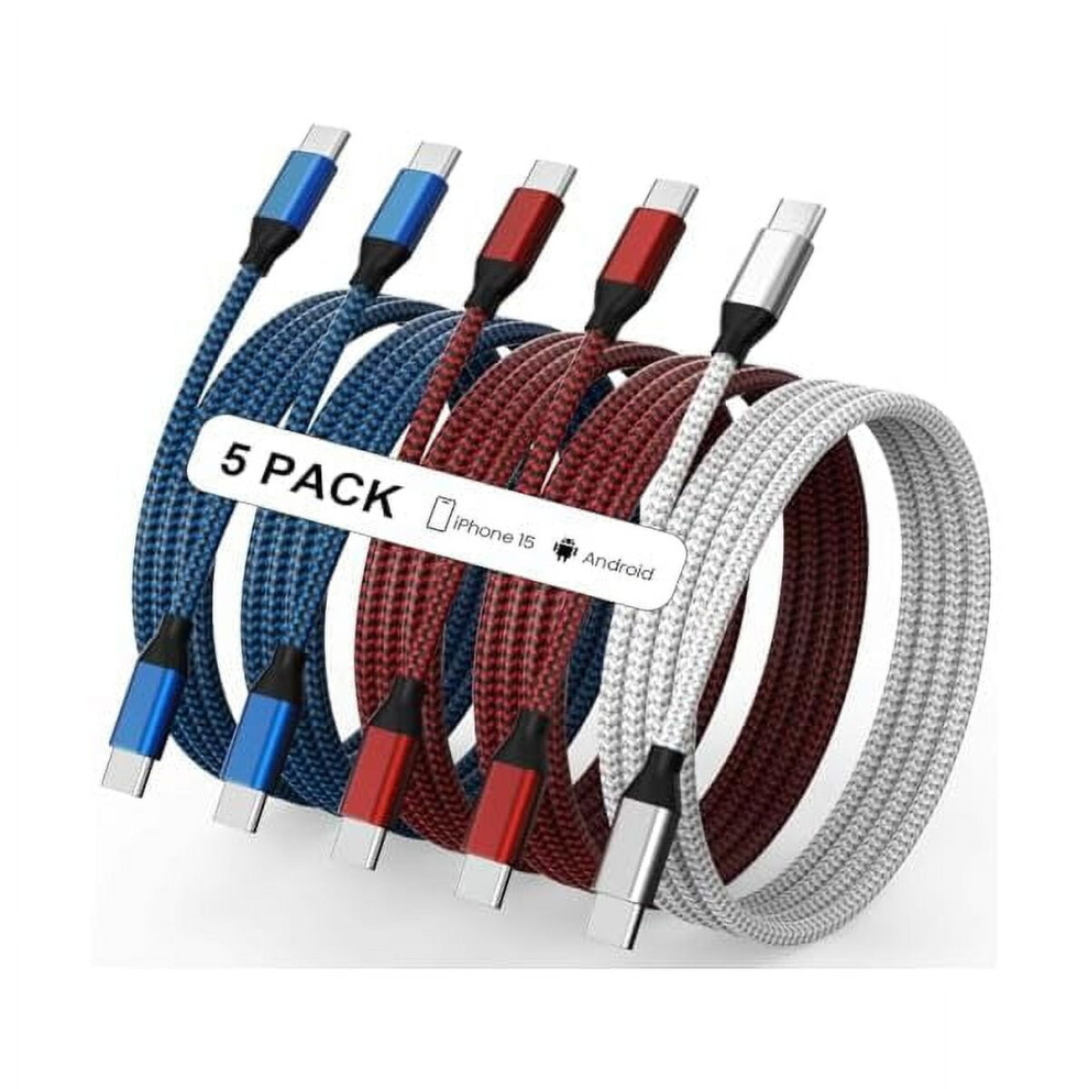 Usb-C To Usb-C Nylon Braided Cable (60W, 3/6/10Ft) Â Compatible With Iphone 16/15, Macbook Pro, Ipad Pro/Air, Samsung S24/S23 9422877436781