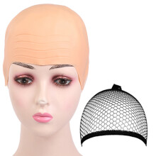 Makeup Bald Head Wigs Caps Fake Bald Wigs Bald Caps for Adults Kids Halloween Cosplay Party Costume Accessories Unisex
