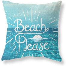 Housse de coussin de plage en lin 45 x 45 cm (1 pièce)