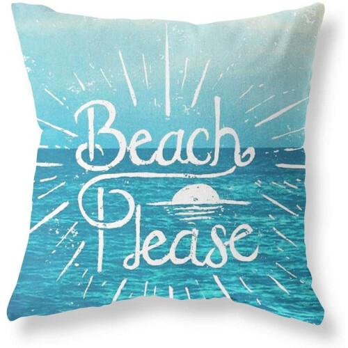 Housse de coussin de plage en lin 45 x 45 cm (1 pièce)