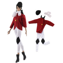 1 Set Equestrian Doll Clothing: Riding Suit for 11inch Dolls - Horse Riding Gear with Hat Pants Jacket & Scarf for Dressing up Display Playtime