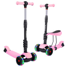 Kid's Scooter with Removable Seat, LED Wheels
