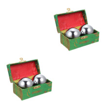 2Sets Zilveren Hand Rolling Metalen Balls Voor Handspieren En Massage