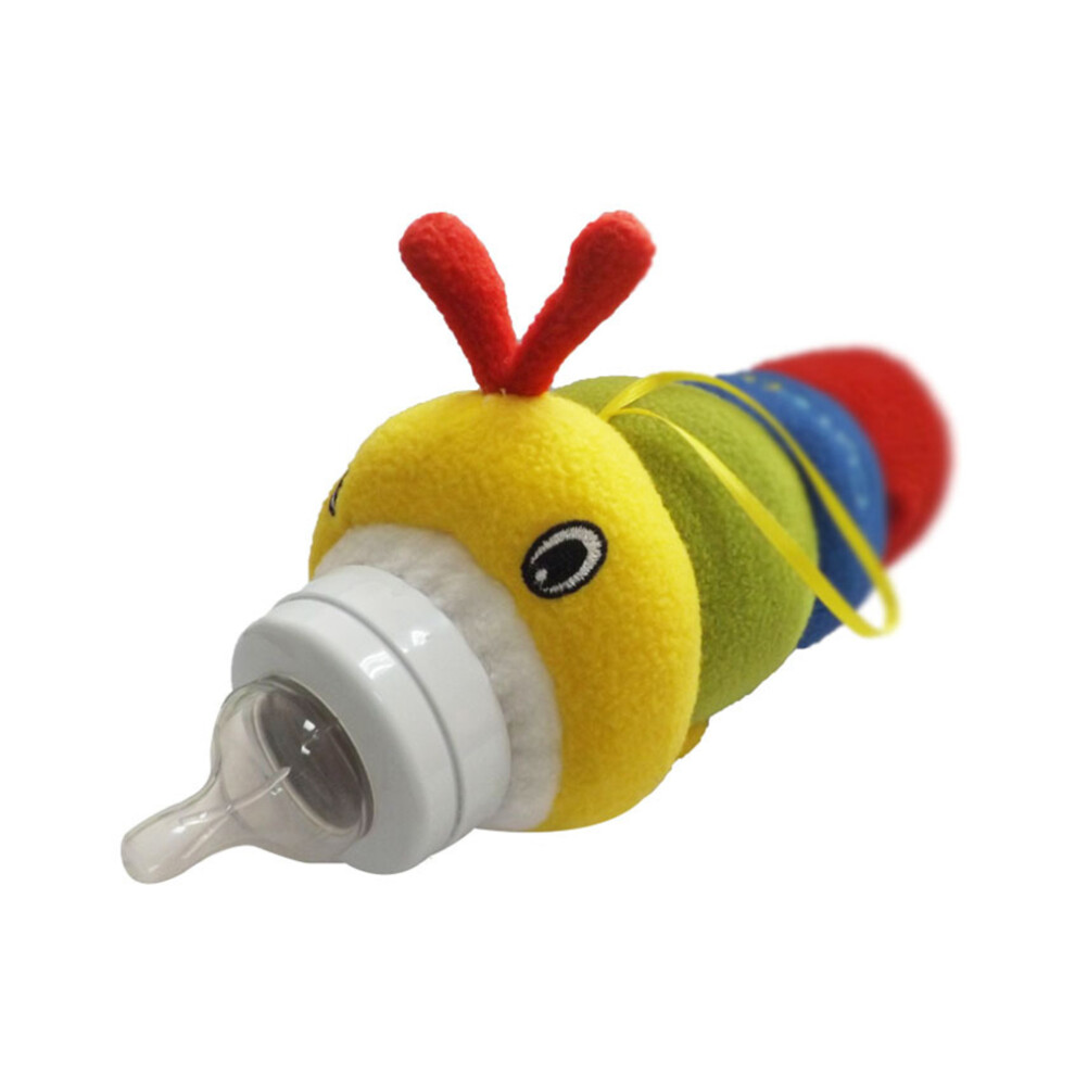 (Caterpillar) Baby Feeding Milk Bottle Insulation Cover Holder Feeder Thermal Bag Warmer Animal Plush Toy Bright-Home