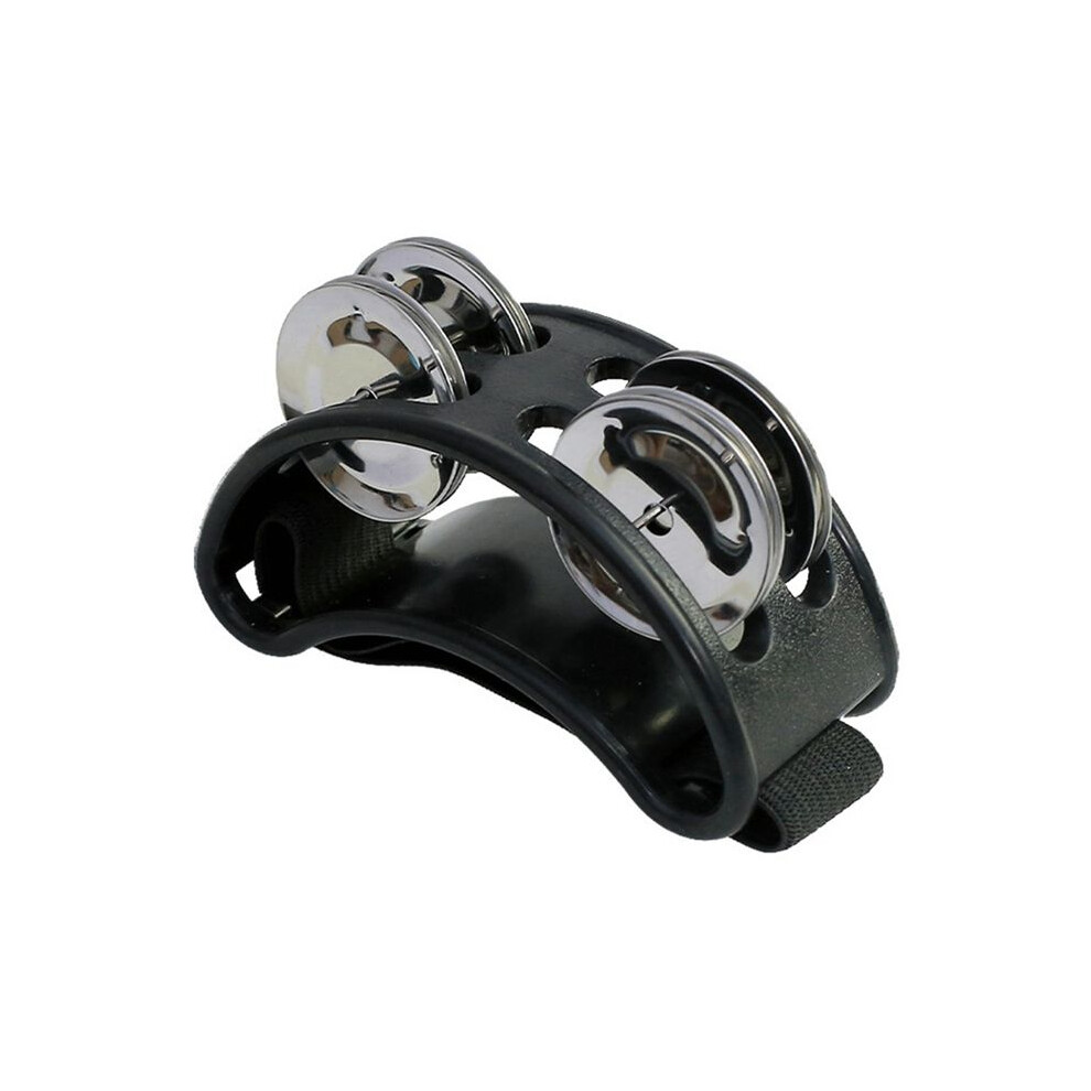Powerful Sound Foot Tambourine Adjustable Foot Tambourines With Musical Instrument For Performance Singing Black 4712911973439
