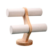 Espositore per Gioielli in Legno Massello a 2 Strati Organizzatore per Orologi da Polso Scaffale per Gioielli Scaffale per Gioielli Display per