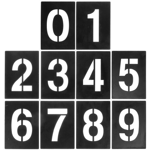 set stencil numeri 0-9 per pittura su legno e indirizzi 2
