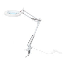 5-fache Vergrößerungs-Desk-Lampe mit Lichtklammer, 72 LEDs, dimmbar, 16 cm Linse
