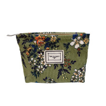 GASTROPOD Make-uptas, Vintage Corduroy Cosmetische Tas met Bloemenprint, Reistoilettas en Make-up Organizer voor Dames