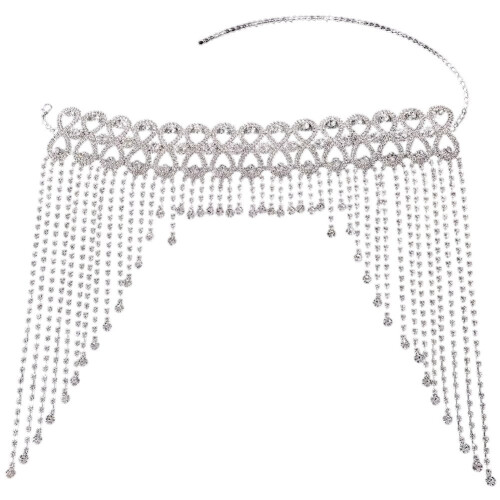 Fasce per capelli da donna con strass e nappe, ideali per matrimoni e come accessori per la sposa e le damigelle.