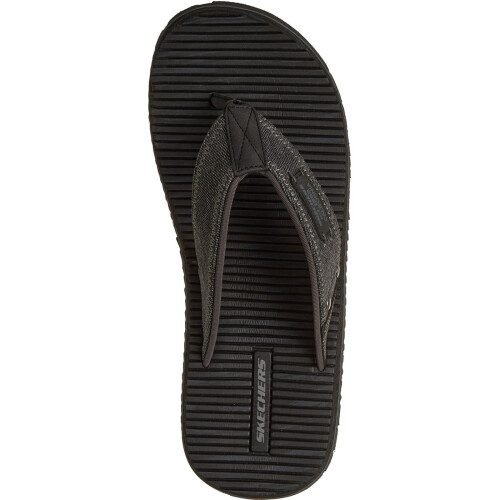Skechers (, ) Skechers Quill Textile Men's Black Flip Flops 2