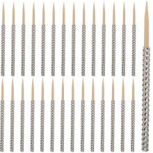 32St Duurzame Houten Lollystok Zilver Geschikt Voor Cake En Fruit