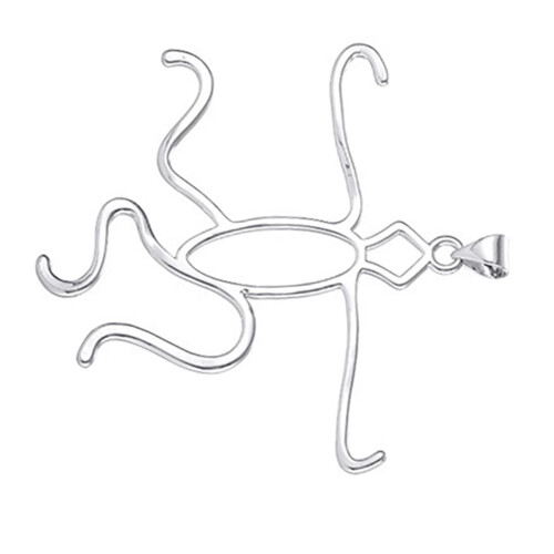 Practical Pendant Stand Necklace Making Base Alloy Base Settings Hollow Prong Pendant Base Settings