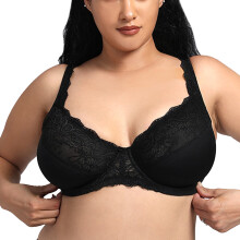 Sutiãs modeladores para mulheres, com bojo completo, aro, renda, conforto para uso diário, bojo macio, alças ajustáveis, tecido respirável,