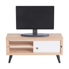 set TV in miniatura con mobiletto - Decorazione fai da te per micro paesaggi, elegante accessorio fotografico per case delle bambole 4,72 x 2,36 x