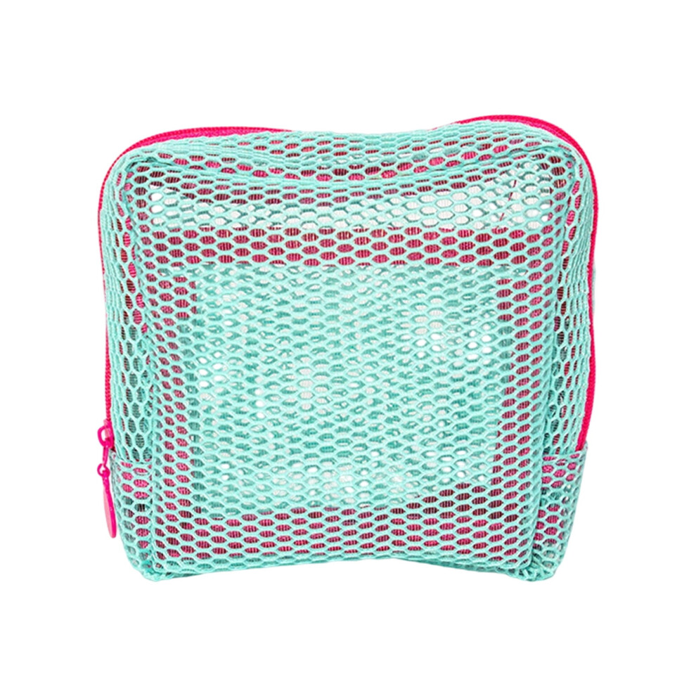 Nylon mesh cosmetic bag with zipper portable travel storage