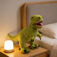 Peluche realista de Tyrannosaurus Rex, un dinosaurio de peluche suave e interactivo para juegos imaginativos (verde claro - 34 cm).