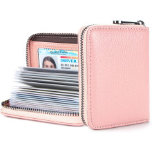 Portafoglio con cerniera porta carte di credito, custodia di sicurezza con protezione RFID, organizer per carte d'identità ()