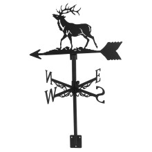 Garten Wetterfahne Metall Windrichtung Elch Dekoration Schwarz