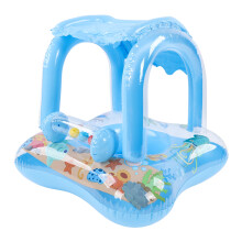 Inflatable Baby Pool With Handlebar Support And Stacking Toy Set, Boat Style Inflatable Swimming Pool For Children, Versatile Design Foldable Pool