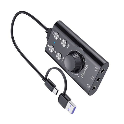 Εξωτερική κάρτα ήχου USB7.1 Channel Plugs and Play, κατασκευή από ABS PVC για παραγωγή μουσικής
