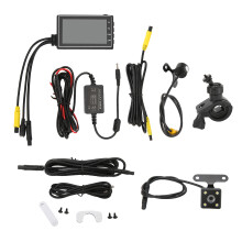 Motorcykelkörinspelare med dubbla HD-kameror Vattentät G-sensor Loopinspelning Nattseende Automatisk start/stopp Parkeringsmonitor 32 GB lagring