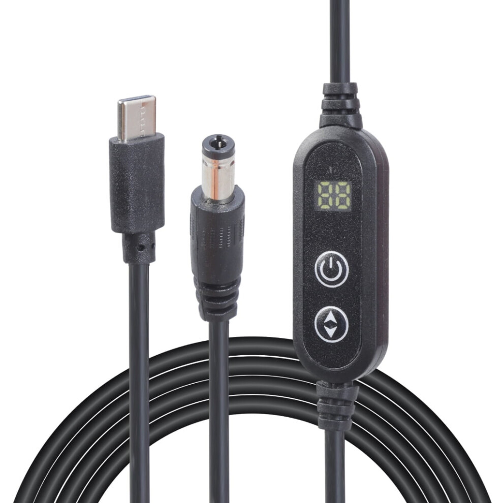 Type C To 5.5X2.1mm Regulation Cable Usb C To 5521 Power Cord Line With Switching Adjustable 5V 9V 12V 15V 20V For Routers 9551475191669