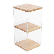 Clear Stapelbare Dvd Opslagrek En Hout Multifunctioneel