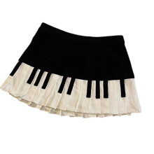 Gonna elegante da donna a vita alta plissettata, stile vintage, estetica a tasti di pianoforte, gonna corta svasata stile skater, gonna a trapezio
