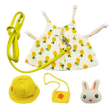 Coleira e guia ajustáveis para pequenos animais, como furões e coelhos. Roupa fofa, equipamento de segurança para animais de estimação, tecido