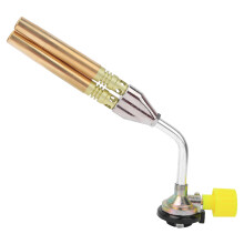 Chalumeau à gaz portable à double tube, flamme manuelle, intensité réglable, corps résistant à la chaleur, applications multiples pour le