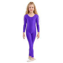 Piger Langærmede Jumpsuits Børne-trikoter Småbørns-heldragter Rund hals Langærmet Elastisk Blød Heldragt 1-12 År Dans Hyggelig Heldragt