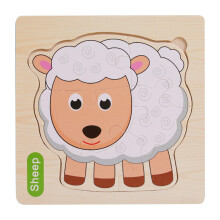 Houten dierenpuzzel voor peuters van 2-4 jaar, educatieve hersenkraker, veilig en kleurrijk leerspel.