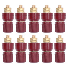 Battery Binding Post Connector Terminal M6Stud Full Brass Corrosion Resistant Dual Nut System Reliable Power Distribution Point Easy to Install