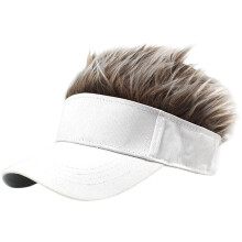 Novelty Hair Hats Spiked Funny Golf Visors Adjustable Wig Visor Hat Wig Peaked Baseball Hat Sun Hats Visor with Hair