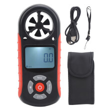 Handanemometer mit Wind- und Temperaturanzeige, einfache Bedienung, hintergrundbeleuchtetes Display, robuste Bauweise, leichtes Design, ideal zum