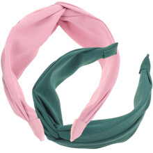 2 piezas de diadema ancha de tela elástica para mujer con nudo, accesorio para el cabello, colores surtidos