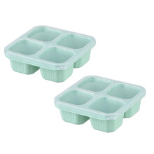 2 ks Bento Snack Containers, 4-priehradková nádoba na potraviny s viečkami, opakovane použiteľná delená nádoba na obed na prípravu jedál,