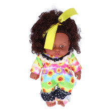 Bambola alla moda e carina, bambina afroamericana, bambola nera, bambola neonata in vinile siliconico realistica, materiale innocuo, caratteristiche