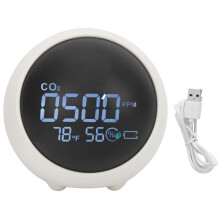 Digitale CO2-meter met omgevingsluchtanalyse, slimme binnenluchtkwaliteitsmonitor met hygrometer- en thermometerfunctie, LCD-display met