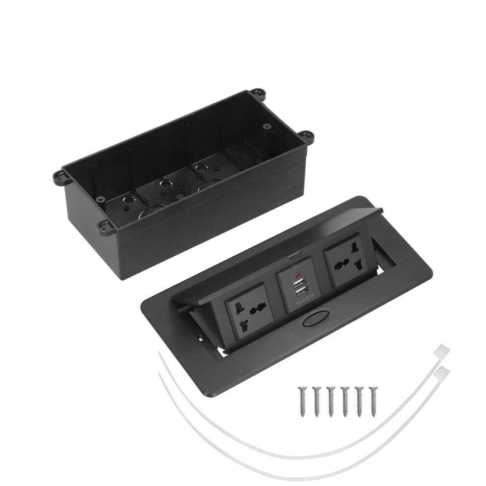 Invisible Outlets Desktop Power Strip With Built In Usb Chargers And Led Illumination, 45Degree Pop Up Socket For Conference Rooms And Executive 9370362749109