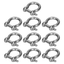 Wear Resistant Bow Shackle304Stainless Steel Corrosion Resistance Screw Pin Shackle Load Bearing Outdoor Use Heavy Duty Marine Grade Rigging