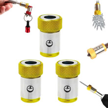 Magnetic Screwdriver Head Ring Set (3pcs) for Drill & License Plate Screws – Universal 1/4" Hex Magnetizer, Heavy-Duty Holder Ring