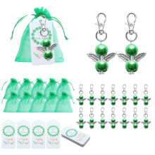DIY Accessories Angel Charms Imitation Pearl Wing Design Wedding Favors Bridal Shower Gifts Guardian Angel Keychains with Organza Pouches and Thank